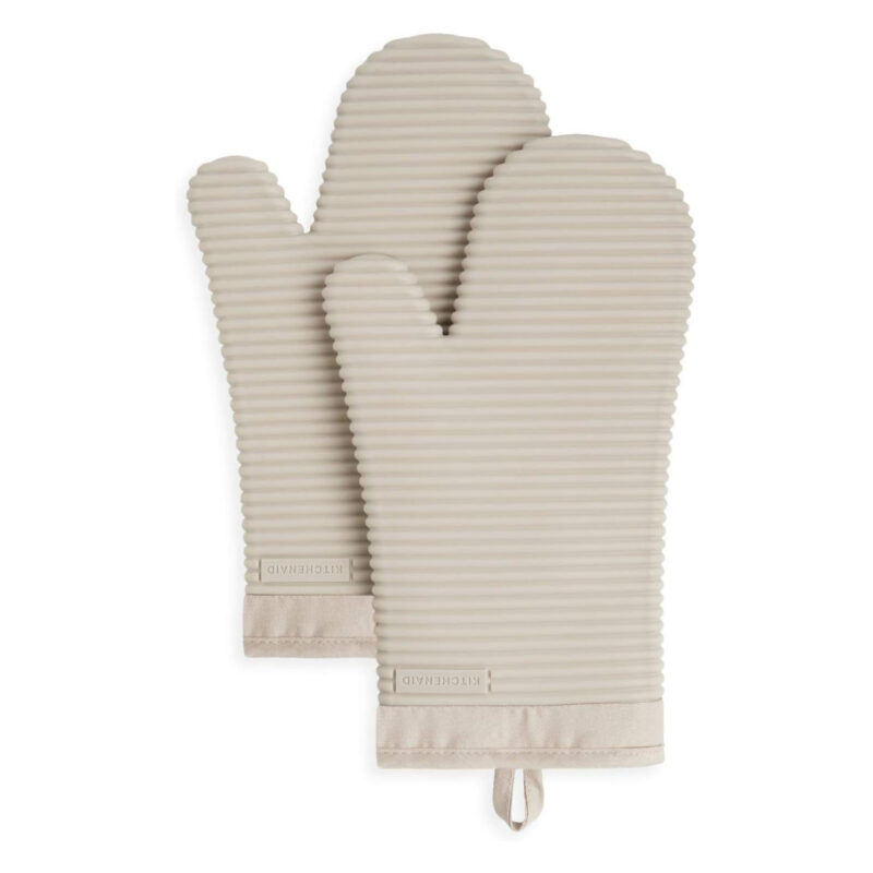 Ribbed Soft Silicone Oven Mitt Set